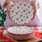 ZAROCRUS Christmas Dessert Plates, 8.5 Inch Ceramic Salad Plate Set, Set of 6 Appetizer Plates for Pasta, Dinner, Side Dishes, Holiday Treats, Dishwasher & Microwave Safe. Clearance