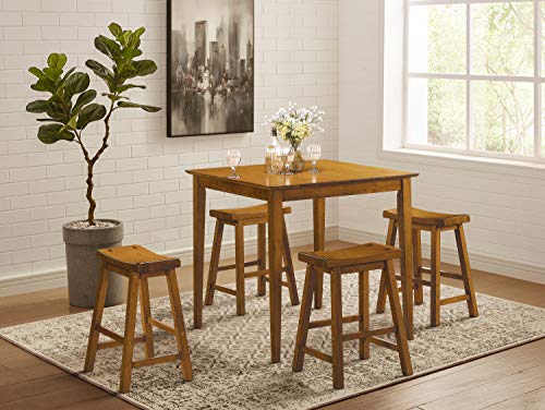 Lexicon Finnian Saddle Wood Bar Stool (Set of 2), 28.5" SH, Oak