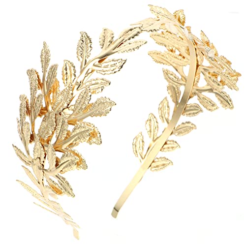 Kichvoe Greek Goddess Headpiece Crystal Rhinestone Headband Baroque Leaf Headpiece Goddess Headpiece for Women Greek Leaf for Women Birthday Laurel Leaf Headband Bride Leaf Branch Toddler