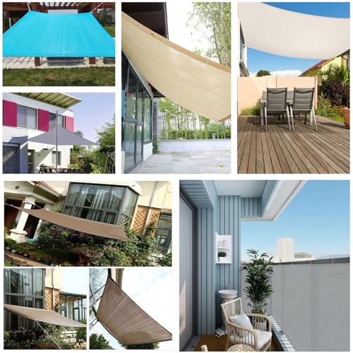 Sunscreen Awning Canopy 2.6 x 3.4 m Weather Resistant Durable Perfect Garden Sail Canopy with Free Ropes for Garden Yard Lawn, Blue
