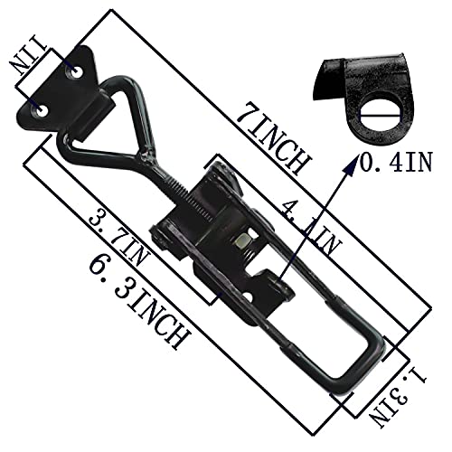 4Pack Heavy Duty Toggle Clamp Latch, 4003 Style 1320lbs Capacity Pull Latch Clamps Black Adjustable Quick Release Hasp Clamps for Smoker Cabinet Boxes Case Trunk Jig, Metal Toggle Latch Catch Set