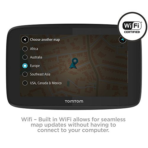 TomTom Car Sat Nav GO 520, 5 Inch with Handsfree Calling, Siri, Google Now, Updates via WiFi, Lifetime Traffic via Smartphone and World Maps, Smartphone Messages, Capacitive Screen, Black, Grey