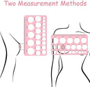 LALOCAPEYO 4 Pcs Nipple Rulers, Nipple Ruler for Flange Sizing Measurement Tool, Soft Silicone Flange Size Measure for Nipples Breast Flange Measuring Tool New Mothers Musthaves (Pink+ Blue)