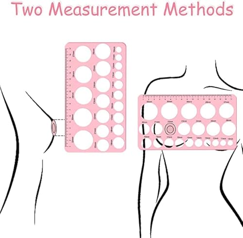 LALOCAPEYO 4 Pcs Nipple Rulers, Nipple Ruler for Flange Sizing Measurement Tool, Soft Silicone Flange Size Measure for Nipples Breast Flange Measuring Tool New Mothers Musthaves (Pink+ Blue)