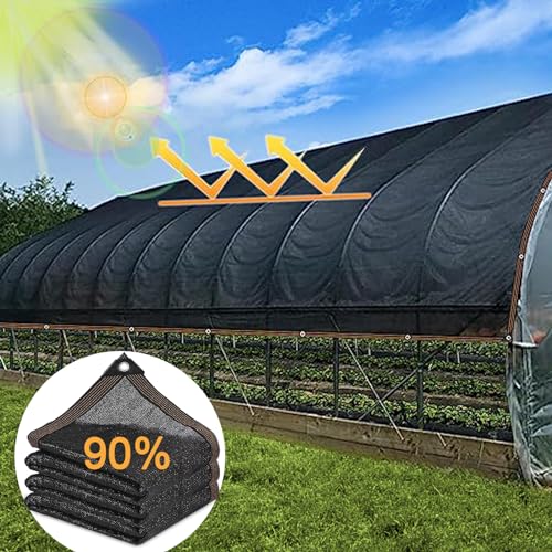 Garden Shade Cloth - 90% Sunblock Netting with Grommets Outdoor Sun Shade Sails for Pergola Patio Plants Chicken Coop Greenhouse Vegetable Garden