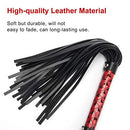 Zhichengbosi 40 cm Riding Crop, Black Faux Leather Paddle Horse Crop and Riding Whip (Red)