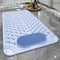 Bathtub Shower Mat Non-Slip with Suction Cups & Drain Holes Feet Massage Rubber Bath tub Mat Extra Long Machine Washable Bathroom Rug for Kids Elderly 70x36CM (Blue)