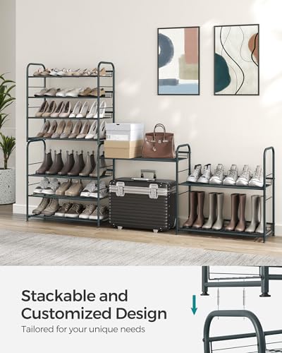 Songmics LMR067G01 4-Tier Shoe Rack, Gray