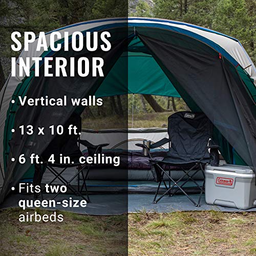 Coleman Cabin Camping Tent with Screened Porch, 4/6 Person Weatherproof Tent with Enclosed Screened Porch Option, Includes Rainfly, Carry Bag, Extra Storage, and 10 Minute Setup