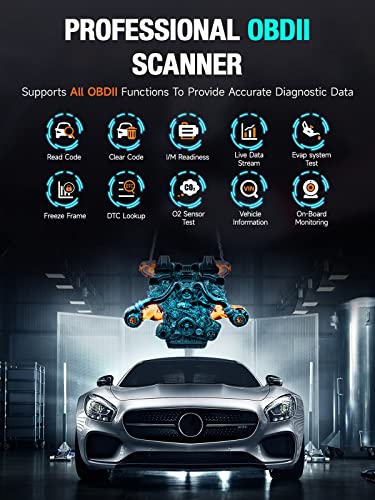 ANCEL AD410 Pro+ 2 in 1 OBD2 Scanner Battery Tester, OBD2 Scanner Diagnostic Tool for Car Check Engine Code Reader Scan Tool & 6V 12V 100-2000 CCA Battery Charging Cranking Test EVAP Live Data