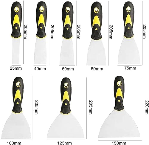 8pcs Wallpaper Scraper, BetterJonny Stainless Steel Paint Scraper Blade Scraper with Plastic Handle for Walls DIY Decoration