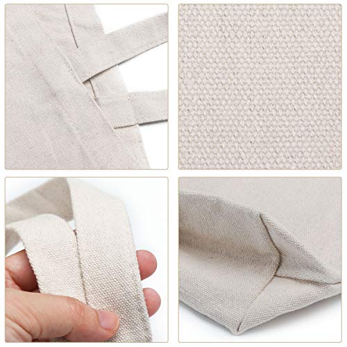 5 Pcs Reusable Canvas Tote Bags, Large Grocery Shopping Bag Tote Lightweight & Washable, Multi-purpose Blank Cloth Bags for Grocery,Paint,Shopping,Craft DIY Drawing Bag,Gift Bags and More