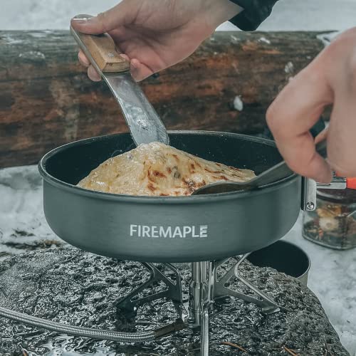 Fire-Maple Camping Cookware Set with Pot, Kettle, Pan for 4 People Feast4, Easy to Clean Hard Anodized Aluminum, 8 Piece Pot and Mess Kit, Essential Pots and Pans Set, Camping Gear and Accessories