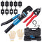 Swpeet 10 Ton Hydraulic Hand Crimper Tool with Stainless Steel Up to 5/32" Cable Cutter and 9 Sets Crimping Dies Assortment Kit, Cable Railing Fittings for 1/8" 3/16" Cable Hydraulic Crimping Tool