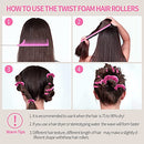 Twist Foam Hair Rollers Foam No Heat Hair Rods Rollers,Flexible Curling Rods,Hair Rollers Twist Curlers with Soft Foam,Flexi Rod Curlers Flexible Curling Rods,10Pcs Hair Twist Flexi Rods Hair Curlers