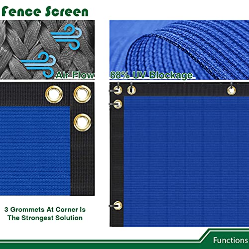 Goleray Privacy Fence Screen 6'x50' Outdoor Mesh Fencing Panels Temporary Fence Covering Privacy Windscreen Shade Net Covers for Backyard Garden Pool Wall, Blue