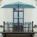 Half Umbrella Outdoor Patio Shade - 9 ft Patio Umbrella with Easy Crank - Small Canopy for Balcony, Table, or Deck by Pure Garden (Blue)