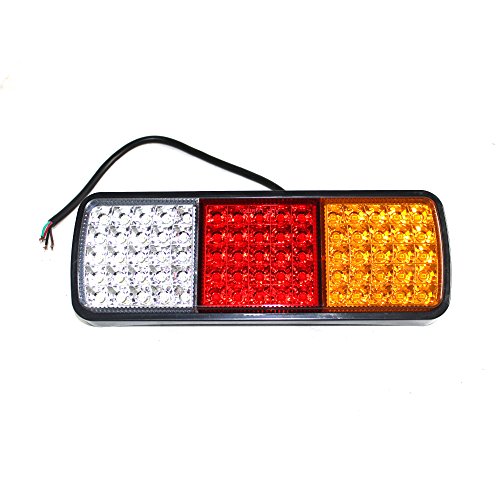 Elinz 2x LED Tail Lights Reverse Indicator Brake Trailer Truck Caravan UTE 12V 75 LEDs ADR Approved IP67 Hermetically Sealed PC Lens ABS Body