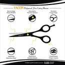 Facón Professional Razor Edge Barber Hair Cutting Scissors - Japanese Stainless Steel - 6.5" Length - Fine Adjustment Tension Screw - Salon Quality Premium Shears (The Bravo)