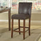 70cm Luxury Brown Faux Leather Barstool