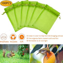 100Pcs Fruit Protect Bags, Reusable Mesh Garden Netting Protection Bag, Netting Bags for Fruit Trees Plants Vegetables to Protect from Pest Birds, Fruit Cover Mesh Bag with Drawstring,(20x15cm)