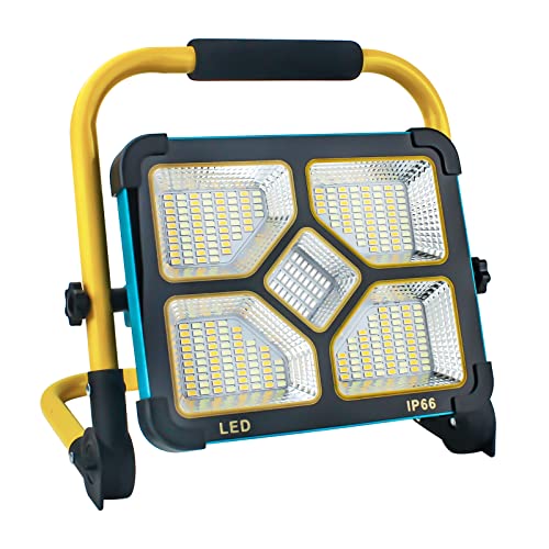 OUSIDE Construction Spotlight LED Battery with Tripod, Portable LED Spotlight Battery with 10500 mAh Battery, Type C and Solar Charging, 4 Light Modes - Ideal for Repair, Construction Site, Emergency