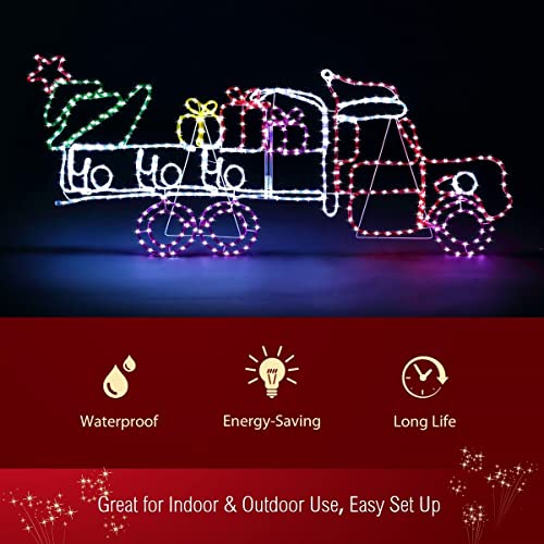 Christmas Lights Gifts Cart Motif 22M LED Rope Light for Holiday Wedding Party Indoor Outdoor Xmas Decoration