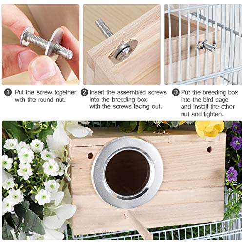 POPETPOP Outdoor Bird Aviary Bird Nesting Bird Viewing Boxes Birdemic Parakeet Bird Watching Holder Birdhouse for Finches Lovebird Birdhouse for Wild Birds Pet Nest Window Wooden