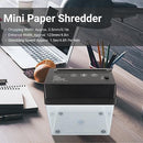 Paper Shredder,USB Paper Shredder Desktop Compact Mini Paper Shredder with Paper Basket and Power Cord, Paper Cutting Machine Cross Cut Shredder for Office School Home