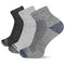 Merrell Men's and Women's Wool Everyday Hiking Socks-3 Pair Pack-Cushioned, Ankle - Charcoal Heather, Medium-Large