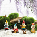 10 Pieces Mini Fairy Gnomes Statue Garden Accessories Kit Miniature Garden Resin Gnomes Hand Painted Squirrel Hedgehog Owl Bird and Bucket Ornament for Plant Pots Yard Lawn Home Outdoor Decorations