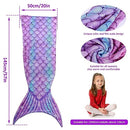 Mermaid Tail Blanket,Ultra-Soft Flannel Sleeping Blanket,Fish Scale Pattern Sleeping Bag Snuggle Blanket,Cute Mermaid Blanket for Kids Adults 50x145cm(Gradient Color)