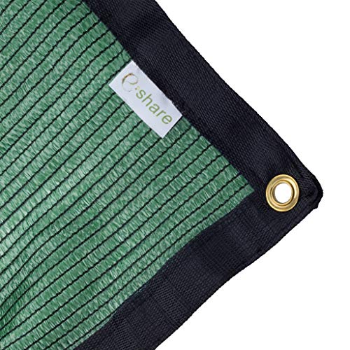 (3.7mx 2.4m) - E.share 70% Green Shade Cloth Taped Edge with Grommets UV 3.7m X 2.4m