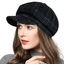 PanPacSight Womens Visor Beret Newsboy Cap Wool Tweed Ladies Classic Octagonal Winter Hat Black