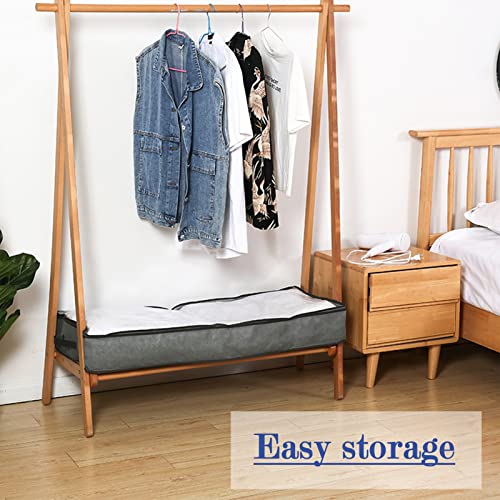 Under Bed Storage,2 Pack Large Under Bed Storage Containers,100 x50 x15cm Blanket Storage with Clear Window and Reinforced Handles for Blanket, Comforter, Bedding, Clothes