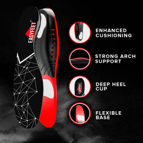 Premium Anti-Fatigue Shoe Insoles - Plantar Fasciitis Arch Support Insoles for Men and Women Shoe Inserts - Orthotic Inserts - Flat Feet - Insoles for Arch Pain High Arch - Boot Insoles