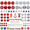 101 Pcs Christmas Tree Ornaments Ball Ornaments Set with Shatterproof Christmas Ball Decoration Santa Claus Star Pandent for Xmas Tree, Reusable Hand-held Gift Package (Red)