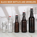 20 Pieces Amber Beer Bottles with Flip Caps, Glass Bottle Airtight Seal with Flip Top Stoppers for Home Brewing and Fermentation of Alcohol Kombucha Tea Wine Coffee Beverage Homemade Soda (11oz)