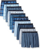 Hanes Red Label Men's Tartan Boxer with Exposed Waistband, Assorted-10 Pack, Small