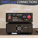 Universal Compact Bench Power Supply- 30 Amp Regulated Home Lab Benchtop AC-to-DC Converter 13.8 Volt, Cooling Fan, Screw Type Terminals - Jesverty SPS-1330