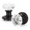 Orger 5 Pack Glass Door Knobs with Oil Rubbed Bronze Rosette, Bath/Bed Door Knobs for Privacy Use, Keyless Interior Door Handles with Diamond Shape Crystal Glass and Zinc Alloy Base