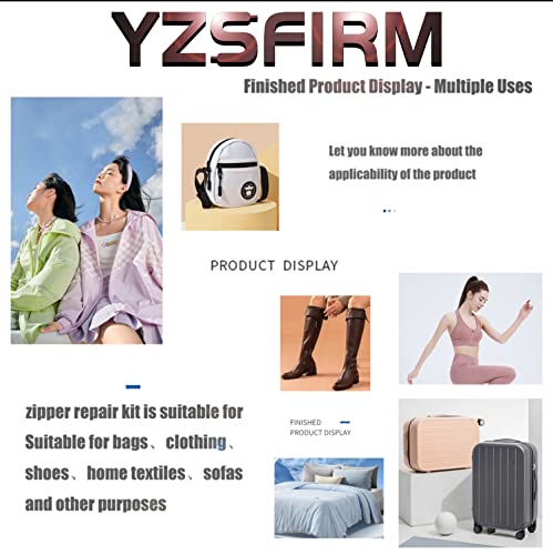 YZSFIRM Zipper Repair Kit Replacement Slider: 247Pcs Jacket Zipper Slider Replace - Fix Size 5 Zipper Bottom Stop End - Universal Zipper Pulls for Coat Luggage