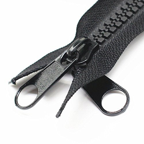 (180cm 1pcs) - YaHoGa 10 180cm Separating Large Plastic Zippers Black With Double Pull Tab Slider Heavy Duty Zippers for Sewing, Sleeping Bag, Boat, Canvas, Cover, Trampoline, Dog Bed, Tent (180cm 1pc)