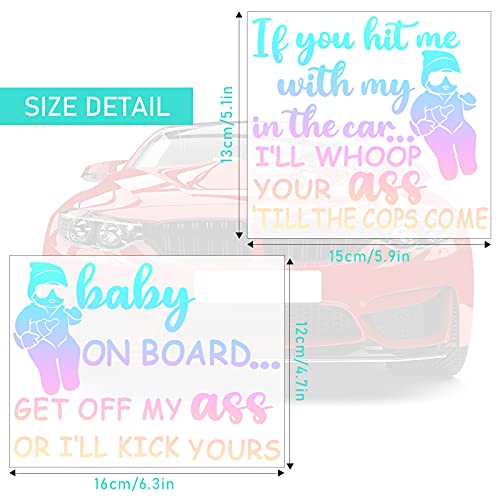 2 Pieces Baby on Board Sticker Baby on Board Sign Baby Car Decal Kids on Board Car Removable Car Safety Sign for Cars Trucks Window Vehicle Bumper New Drivers