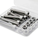 (10 Sets) M8 x 60mm Bolts and Nuts Kit Socket Head Cap Screws AISI 304 Stainless Steel (18-8),Full Thread, Bright Finish