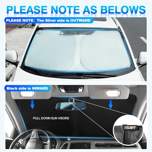 KUST Windshield Sun Shade for 2019-2024 Volvo XC40 Accessories Sunshade Sun Visor Protector Foldable Blocks UV Rays Keep Your Car Cooler