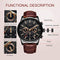 LIGE Mens Watches Chronograph Leather Waterproof Analogue Quartz Stainless Steel Business Classic Men's Wrist Watches, Black Brown, bracelet
