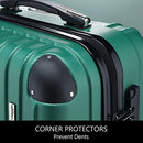 2 Piece Luggage Set Carry On Travel Suitcases Cabin Hard Shell Case Lightweight with Wheels TSA Lock Green