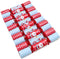 Toyland® Pack of 10 Large Family Christmas Crackers - Santa & Rudolph Design - Red & Blue