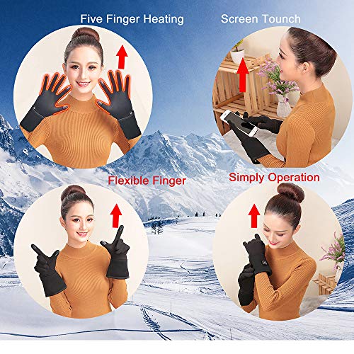 Flexible Electric Heated Gloves, Hand Wear for Arthritis Hands,Ultra-Thin Hand Warmer Gloves Screen Touchable (M)
